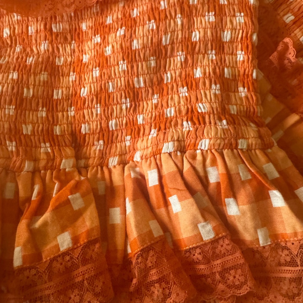 Tularosa Vibrant Orange Ruffle Top - Picture 5 of 14